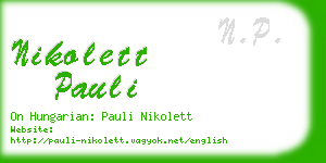 nikolett pauli business card